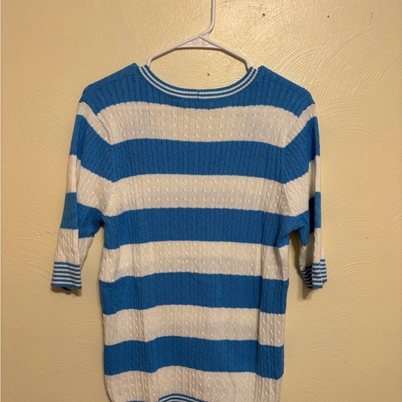 JEANNE PIERRE Blue and White Striped Sweater - Picture 7 of 7